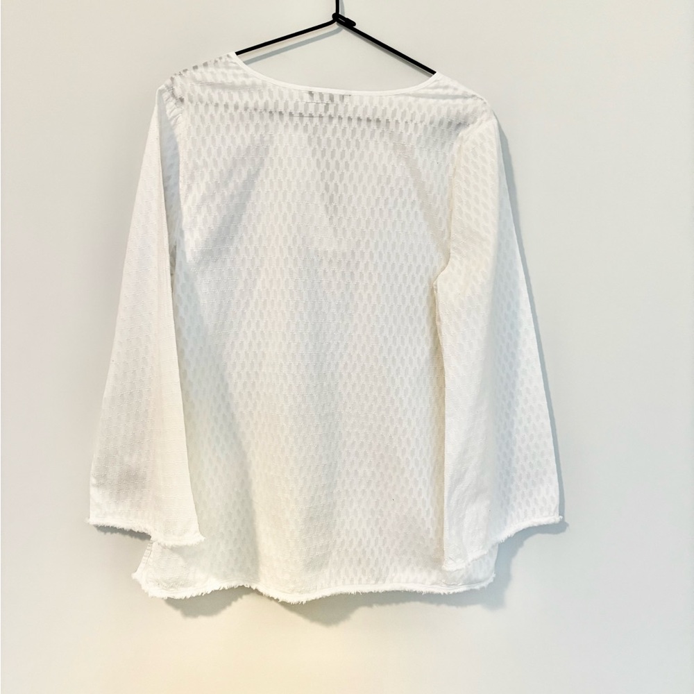 NYDJ Bell Sleeve V Neck Top M - Picture 3 of 5